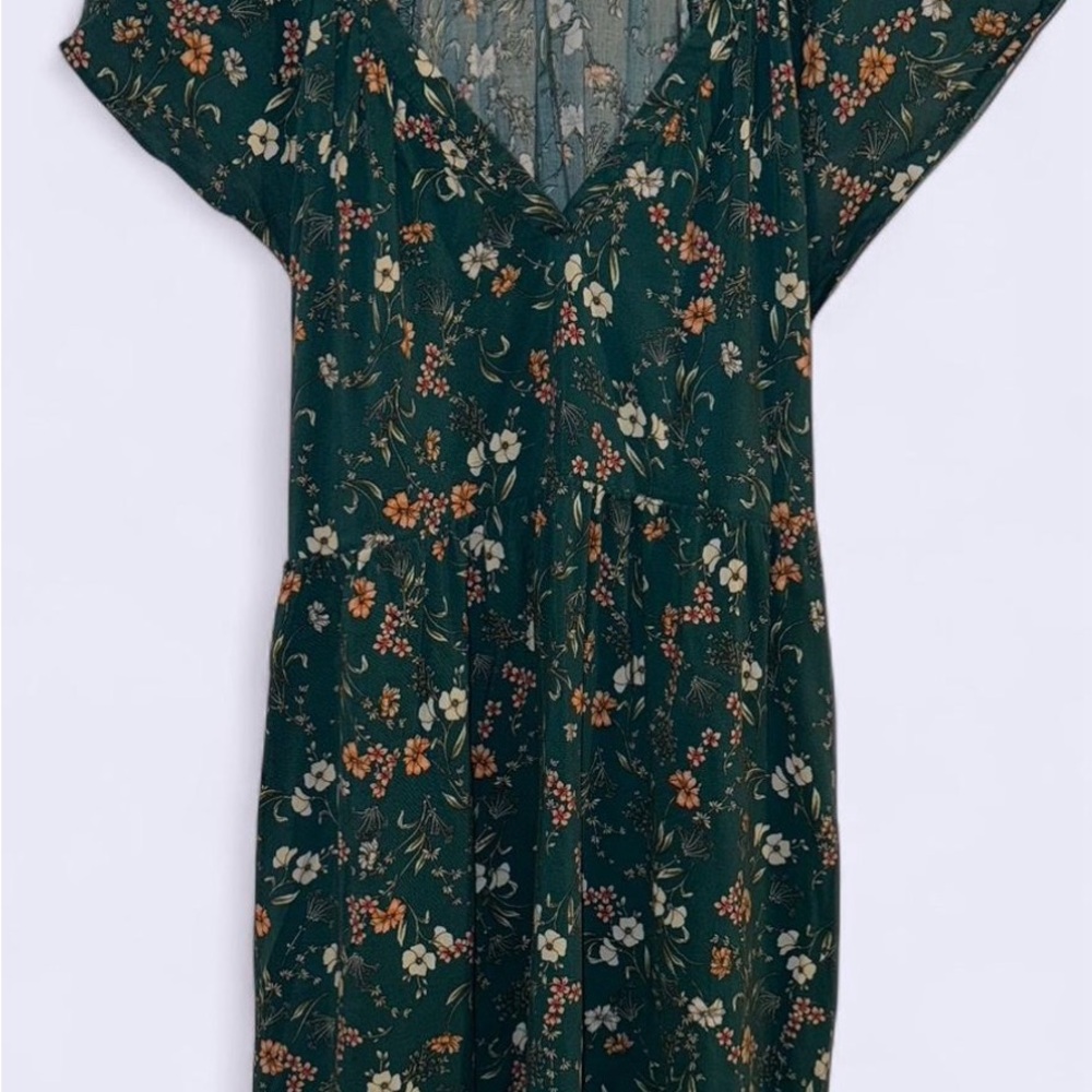 Old Navy Green Floral Midi Dress - Picture 2 of 4